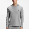 Pyjamas-hoodie i bomullsblandning med våffelstruktur