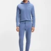Pyjamas-hoodie i bomullsblandning med våffelstruktur