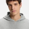 Pyjamas-hoodie i bomullsblandning med våffelstruktur
