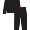 Pyjamas med rött logo i stretchbomull