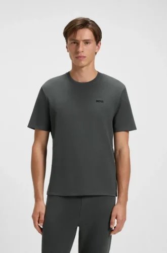 Pyjamas-T-shirt i bomullsblandning med broderat logo