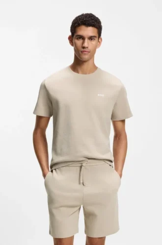 Pyjamas-T-shirt i bomullsblandning med broderat logo