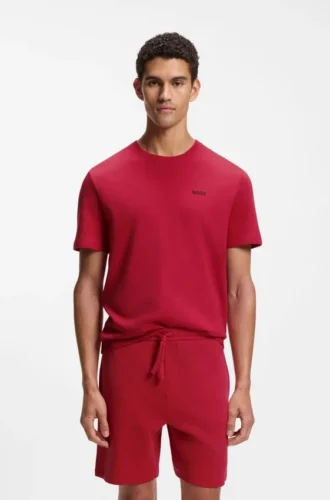 Pyjamas-T-shirt i bomullsblandning med broderat logo