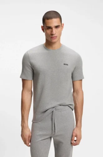 Pyjamas-T-shirt i bomullsblandning med broderat logo