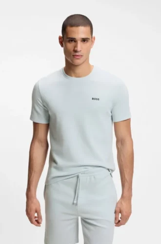 Pyjamas-T-shirt i bomullsblandning med broderat logo