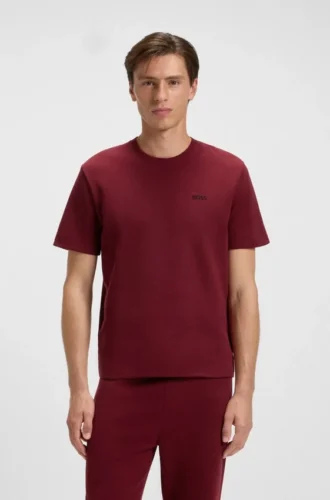 Pyjamas-T-shirt i bomullsblandning med broderat logo
