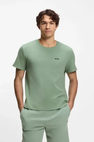 Pyjamas-T-shirt i bomullsblandning med broderat logo