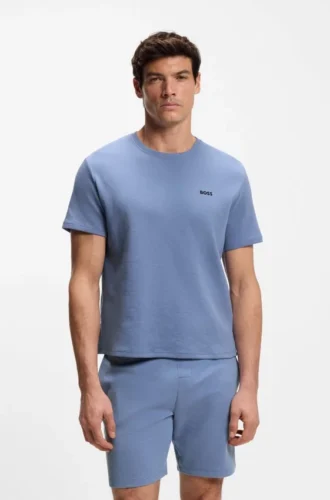 Pyjamas-T-shirt i bomullsblandning med broderat logo