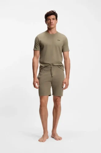 Pyjamas-T-shirt i bomullsblandning med broderat logo