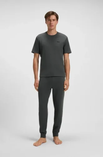 Pyjamas-T-shirt i bomullsblandning med broderat logo