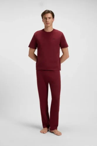 Pyjamas-T-shirt i bomullsblandning med broderat logo