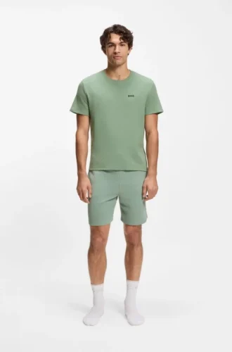 Pyjamas-T-shirt i bomullsblandning med broderat logo