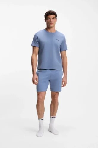 Pyjamas-T-shirt i bomullsblandning med broderat logo