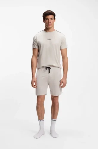 Pyjamas-T-shirt i bomullsblandning med färgblockering