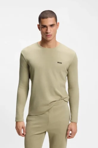 Pyjamas-T-shirt i ottoman med broderad logotyp