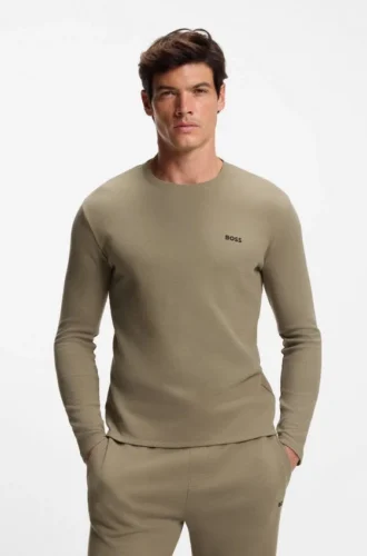 Pyjamas-T-shirt i ottoman med broderad logotyp