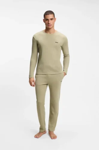 Pyjamas-T-shirt i ottoman med broderad logotyp