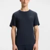 Pyjamas-T-shirt med broderad logotyp i stretchjersey