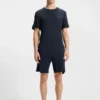 Pyjamas-T-shirt med broderad logotyp i stretchjersey