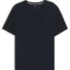 Pyjamas-T-shirt med broderad logotyp i stretchjersey