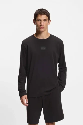 Pyjamas-T-shirt med logotyp i bomullsblandning