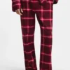 Pyjamasbyxor med logotyp i midjan i rutig bomull