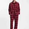 Pyjamasbyxor med logotyp i midjan i rutig bomull