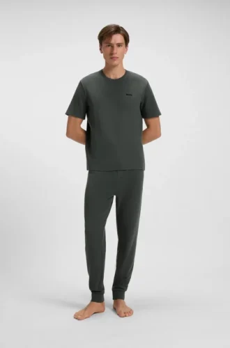 Pyjamasbyxor med våffelstruktur i en bomullsblandning
