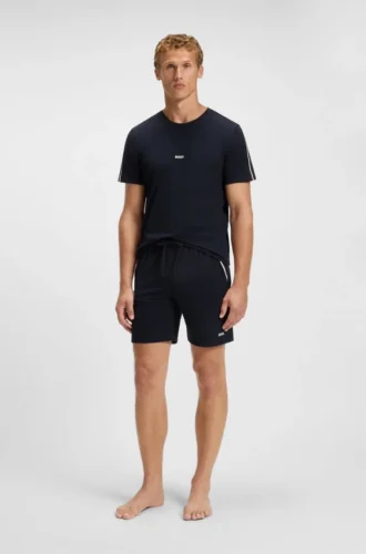 Pyjamashorts i stretchbomull med signaturrandigt band