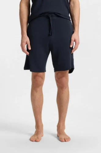 Pyjamashorts i stretchjersey med broderad logotyp