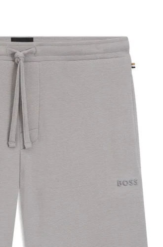 Pyjamashorts i stretchjersey med broderad logotyp