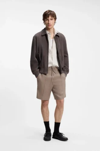 Raka shorts i linneblandning
