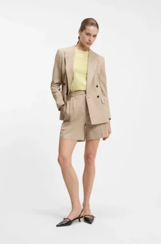 Randig blazer i normal passform i en bomullsblandning