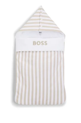Randig bomullsbabyfodral med broderad logotyp
