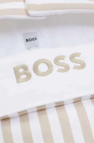 Randig bomullsbabyfodral med broderad logotyp