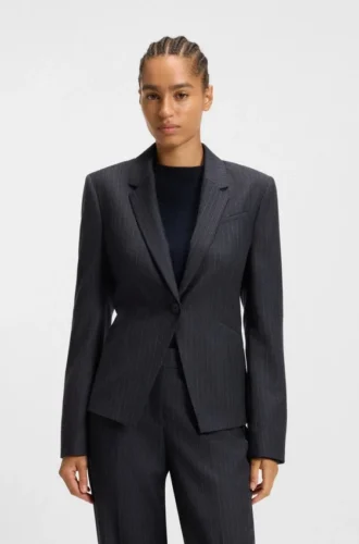 Randig slim fit-kavaj i nyull