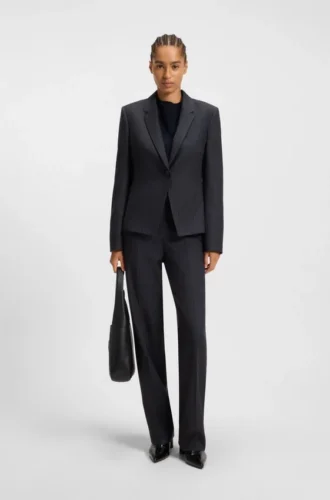 Randig slim fit-kavaj i nyull