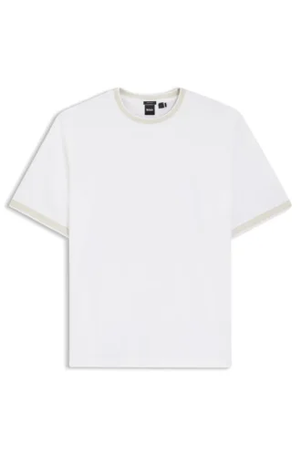 Randig T-shirt i merceriserad bomull
