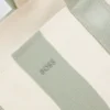 Randig tygväska i canvas med dubbla handtag