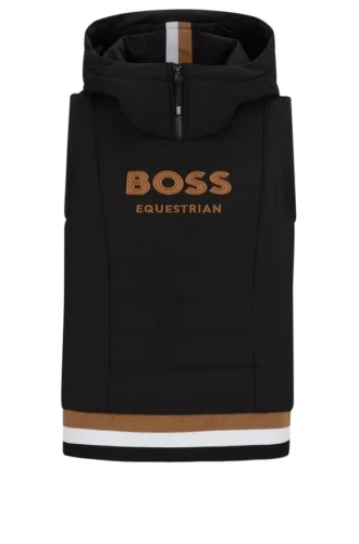 Ridinspirerad ärmlös hoodie med broderad logotyp