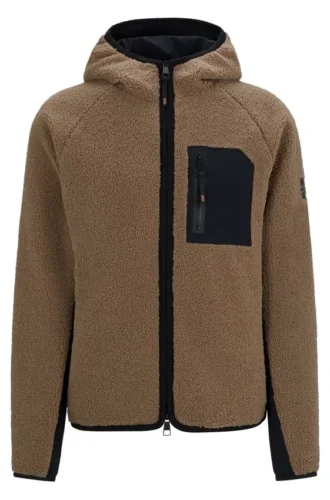 Ridjacka i blandmaterial med mysig teddy