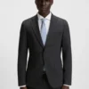 Rutig kostym i slim fit i stretchull