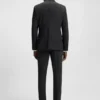 Rutig kostym i slim fit i stretchull