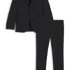 Rutig kostym i slim fit i stretchull