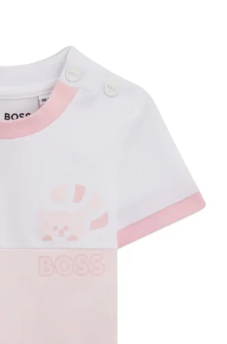 Set med shorts och T-shirt i bomullsblandning för spädbarn