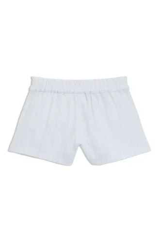 Shorts i bomullsblandning med broderie anglaise