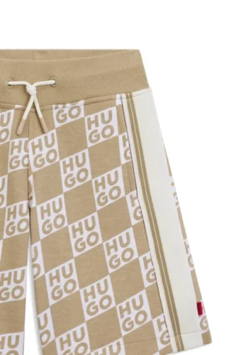 Shorts i bomullsblandning med tryckt logotyp