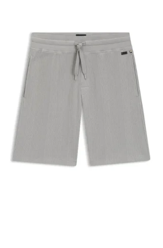 Shorts i bomullsblandning med våffelstruktur