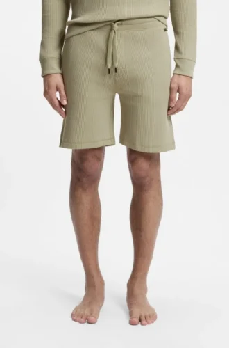 Shorts i bomullsblandning med våffelstruktur