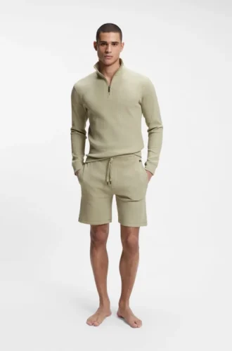 Shorts i bomullsblandning med våffelstruktur